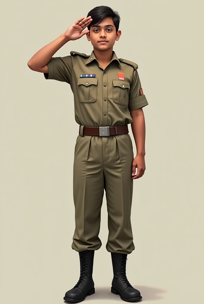 Young soldier boy Indian army name Vikram salute photo