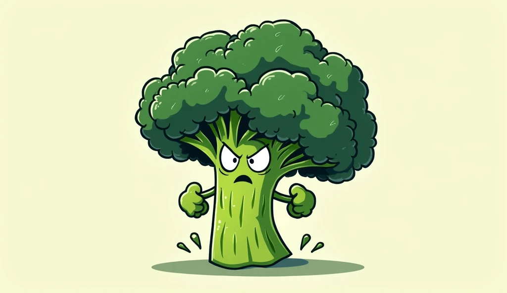 Unfazed, Broccy(broccoli) yelled, "Not if I(broccoli) have anything to do with it!"