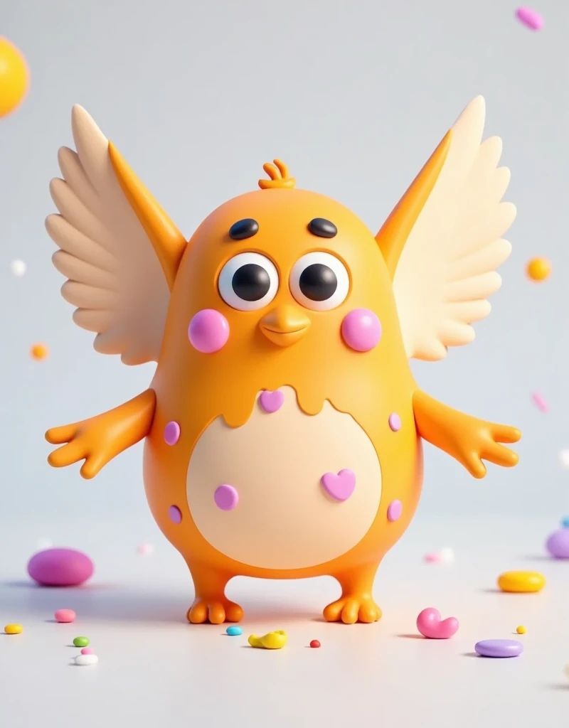 3d，C4D，Cloud Peace Dove ， anthropomorphic ，cute，cap， Strong decorative atmosphere， Super Realistic ， white background 