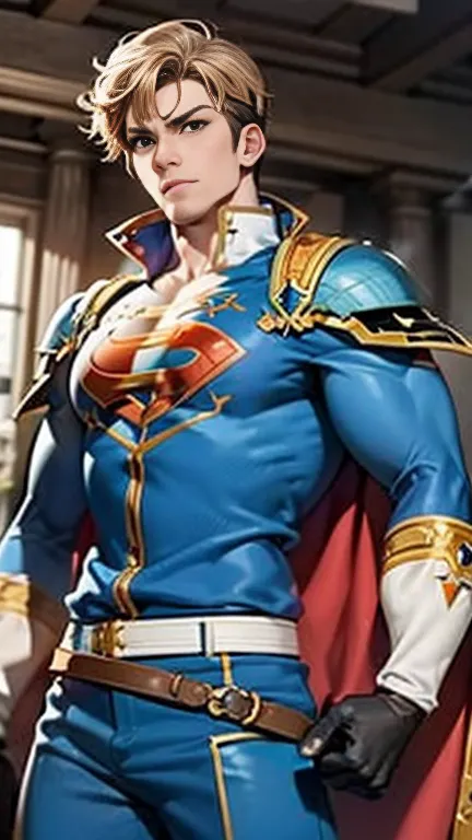 (high-definition cg), (best quality),   superhero with a beautiful body, hero costumes , handsome and cool young man ,   slim an...