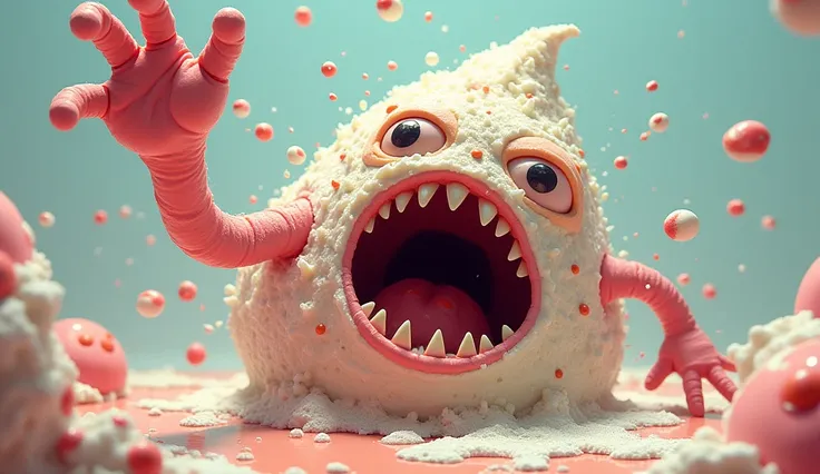 The Ice Cream Monster shrieked as the sour juice made his sugary body start to fizz and sizzle.