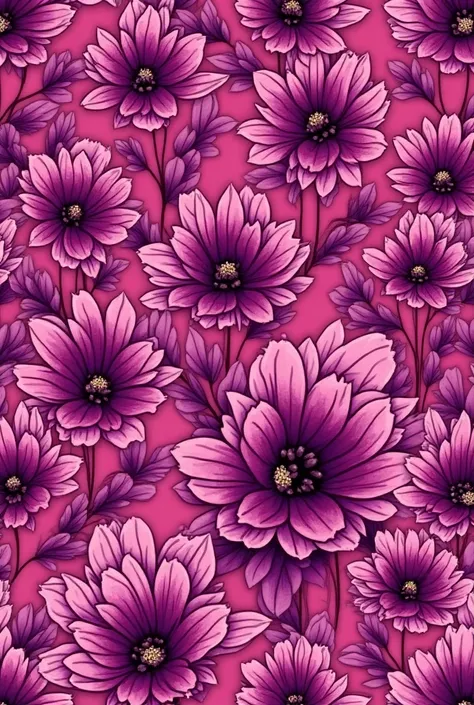 Pink back Ground  alot of purple and maroon flowers as a fabric printful 
