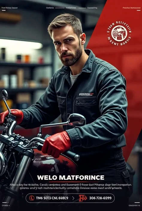 A flayer for motorcycle maintenance services 
