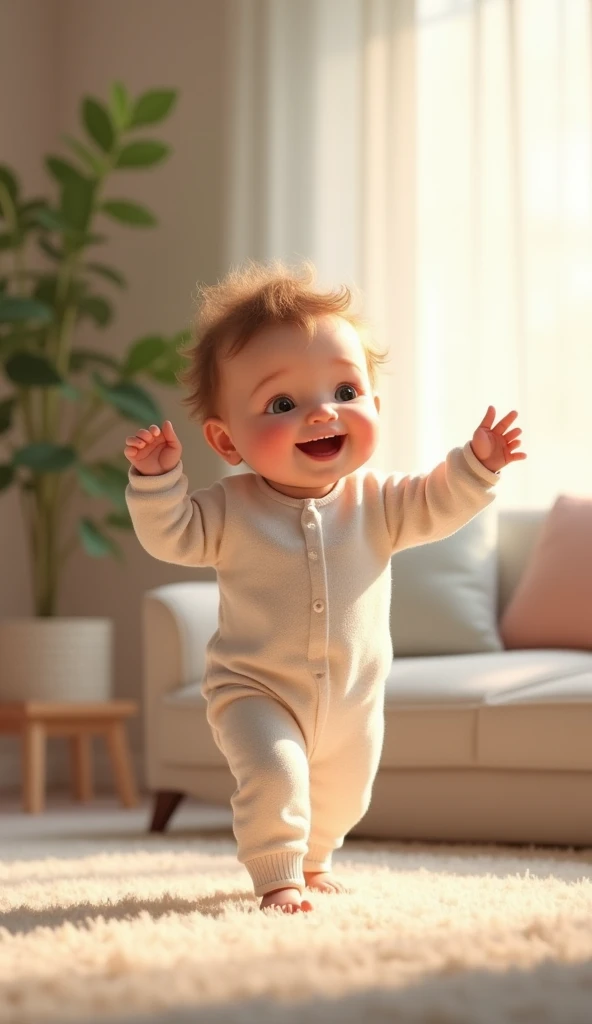 Baby dancing in pajamas 