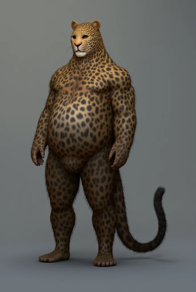 alone, (anthro:1.2), jaguar, maleer körper, human body,  athletic body ,  slim body , body covered with fur, male,  shaggy fur ,...