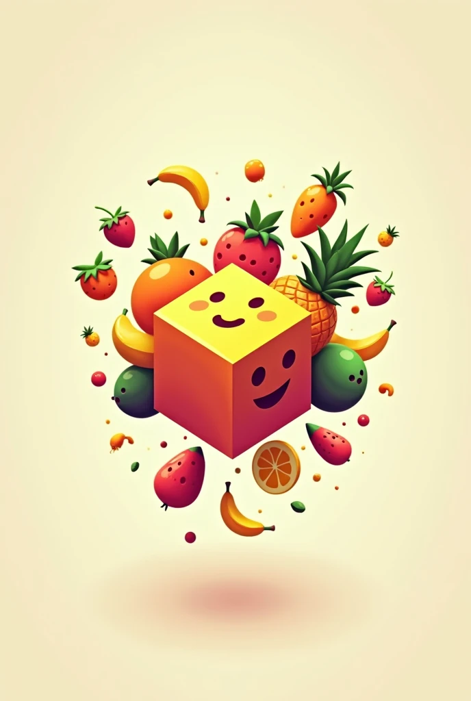 Blox fruit logo that moves and has a lot of fruit showing up when it moves