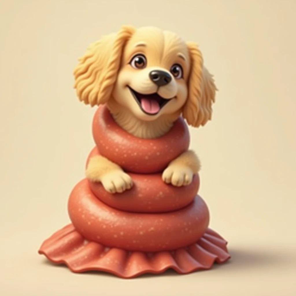 A dog dressed in a sausage dress