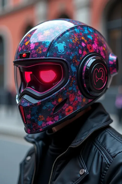 Create me a unique dj helmet like mardhmello style 