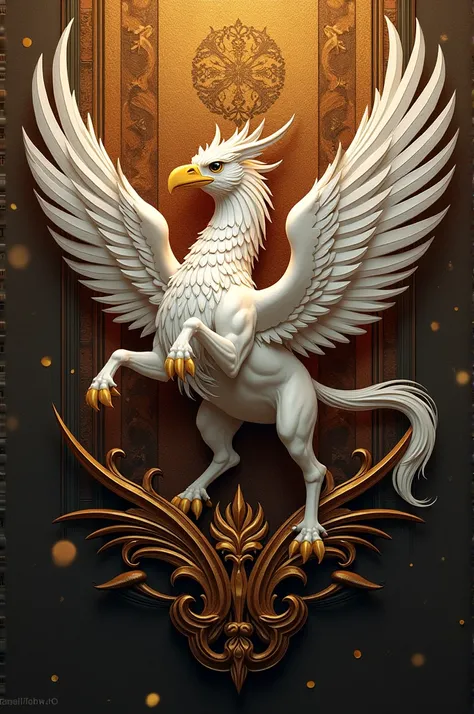 (Hippogriff Emblem): With a blend of eagle and horse elements, this emblem is both graceful and imposing. The hippogriff stands tall, with powerful wings and a vigilant expression, symbolizing freedom, honor, and balance. Rich tones like bronze, white, and...