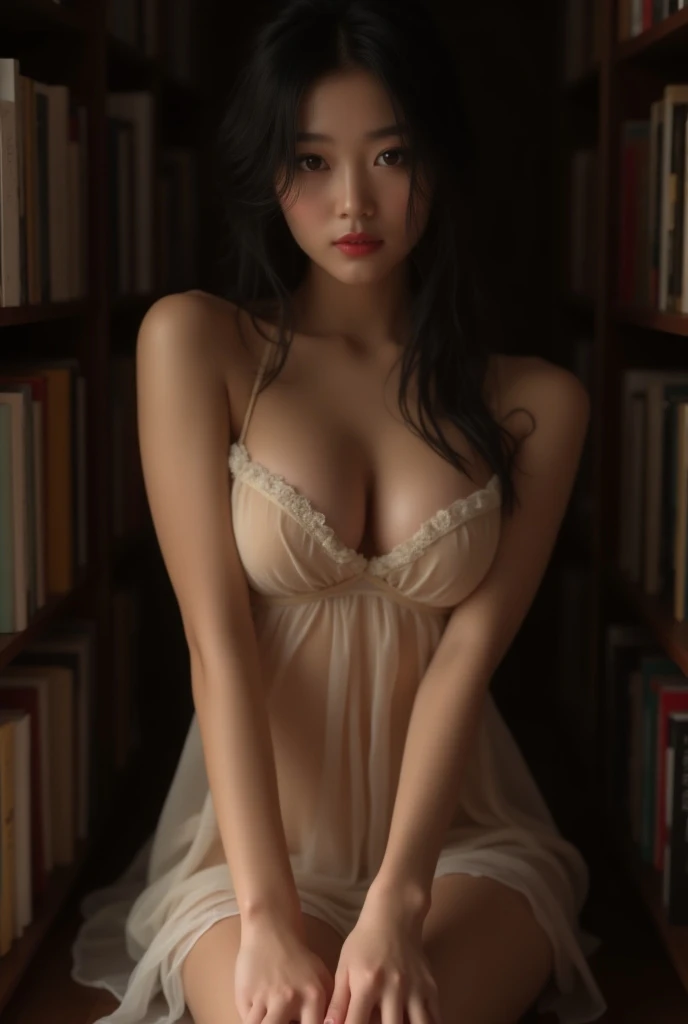 Chika   sexy,  sheer baby doll in silk white and champagne gold,  no  .､  no   underwear，  Without taking off your clothes,  half-open baby doll ,    enchanting looks    , Lure, Half Bite    &#39;，   beautiful Japanese woman ，Age 25，   posing privately to ...