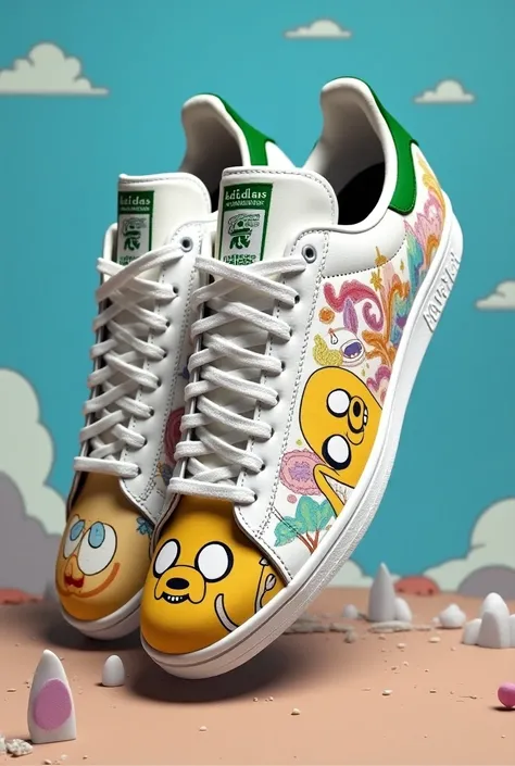 Adidas Stan Smith was painted by the design of Adventure times 