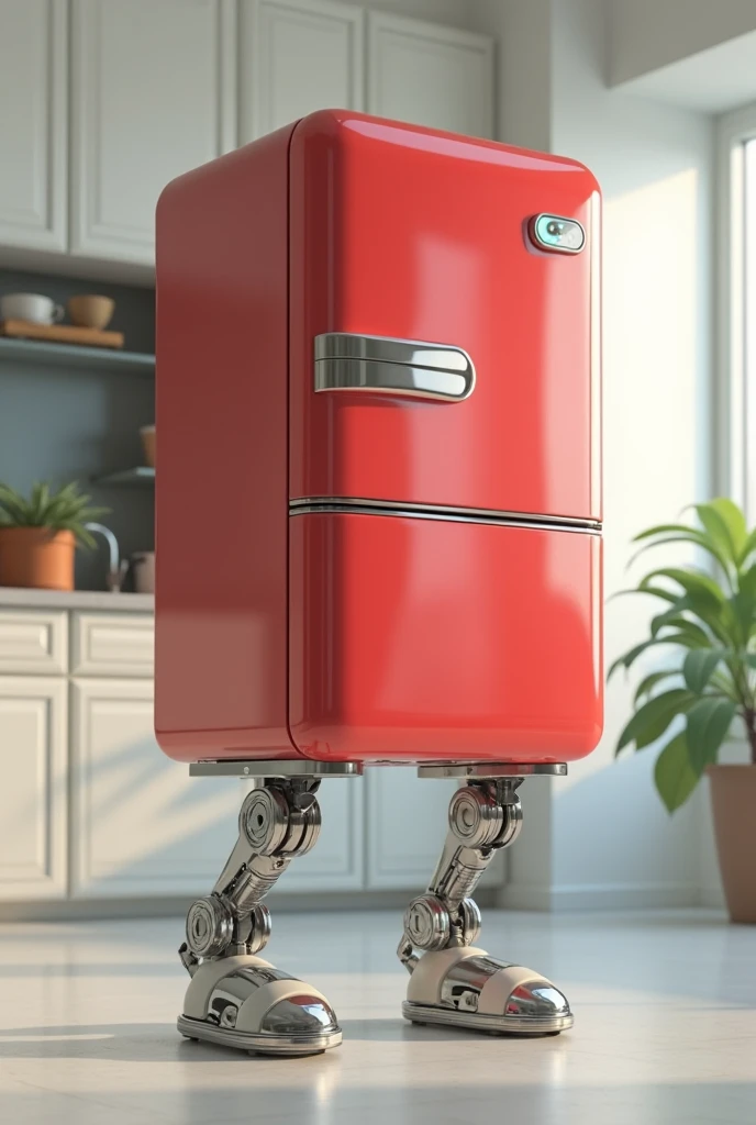 A refrigerator with legs
