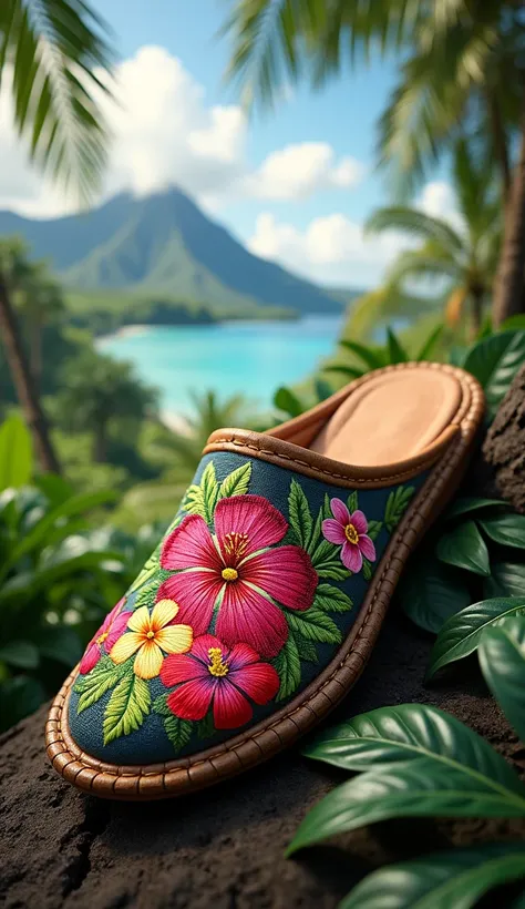 Embroidered Hawaiian slipper