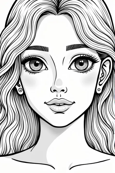 Uncoloured Potrait coloring page which I can colour with ohuhu Honolulu art markers 24 