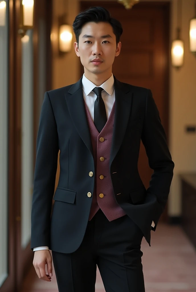  uniforms for hotel staff for cold weather with the following colors black, lilac and violet 