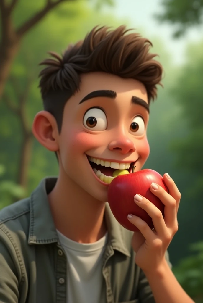 Imagine A dude Eating an apple