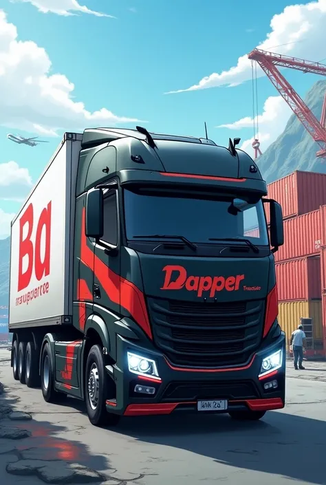 , anime truck  baú in port, Written by Dapper Transportes 