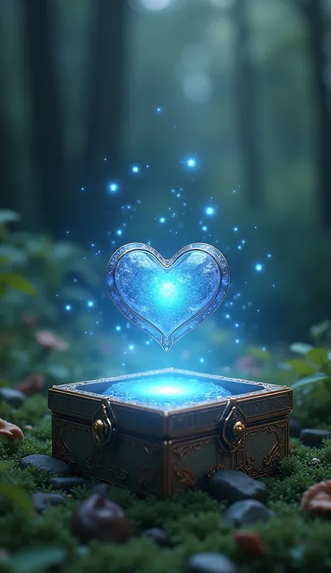 A box appeared from the ground containing magical heart shapped locket for the princess 