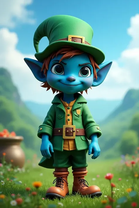 Blue leprechaun similar to Messi 