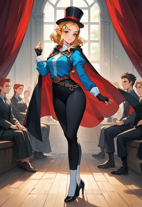 (extremely fine and beautiful:1.1), (perfect details:1.1), (finely detailed eyes and detailed face:1.3), ZeldaSDXL, Princess Zelda, narrow hips, medium breasts, slender thighs, small ears, pointy ears, braid, hair ornament, hairclip, gloves, black gloves, ...