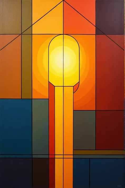 Show me a painting that symbolizes generosity in a symbolist style like Mondrian style