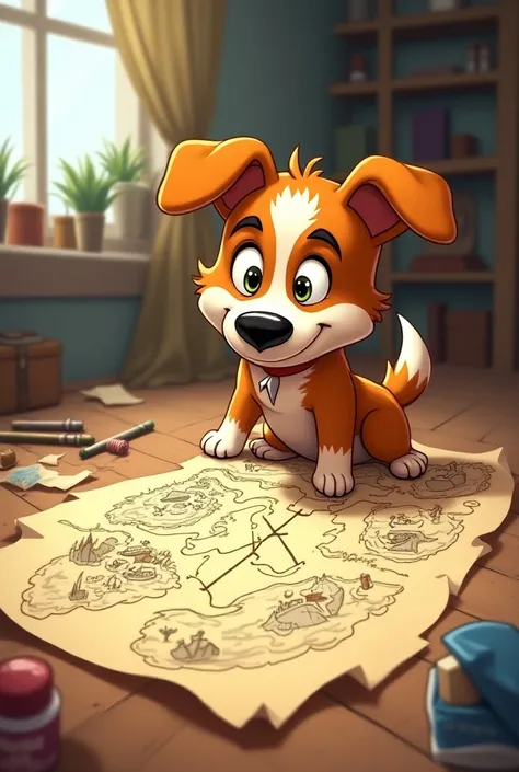 Daring Dog Doodles

Text: "D is for Daring Dog, who doodles scenes of thrilling quests and hidden treasures."

Illustration: A dog doodling a treasure map with an "X" marking the spot, looking excited.