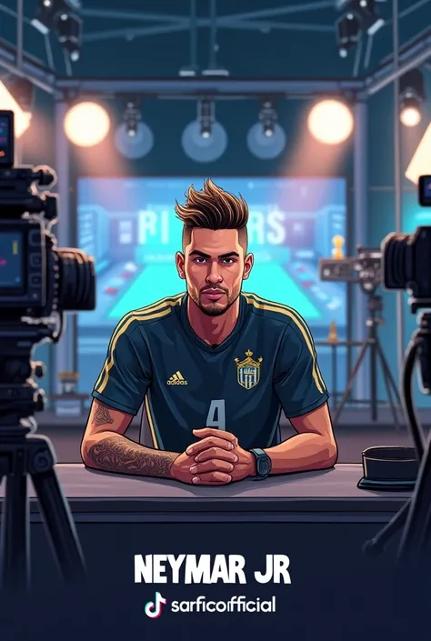 Neymar Jr Sit in football studio advertise a football TikTok channel sarficunofficial 