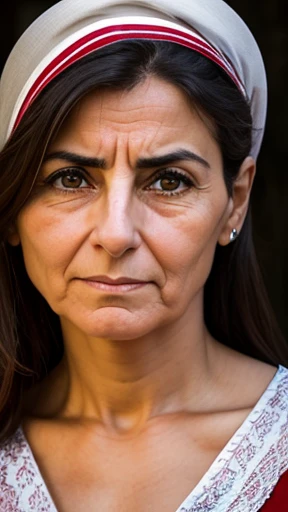  An Italian woman focusing on her face