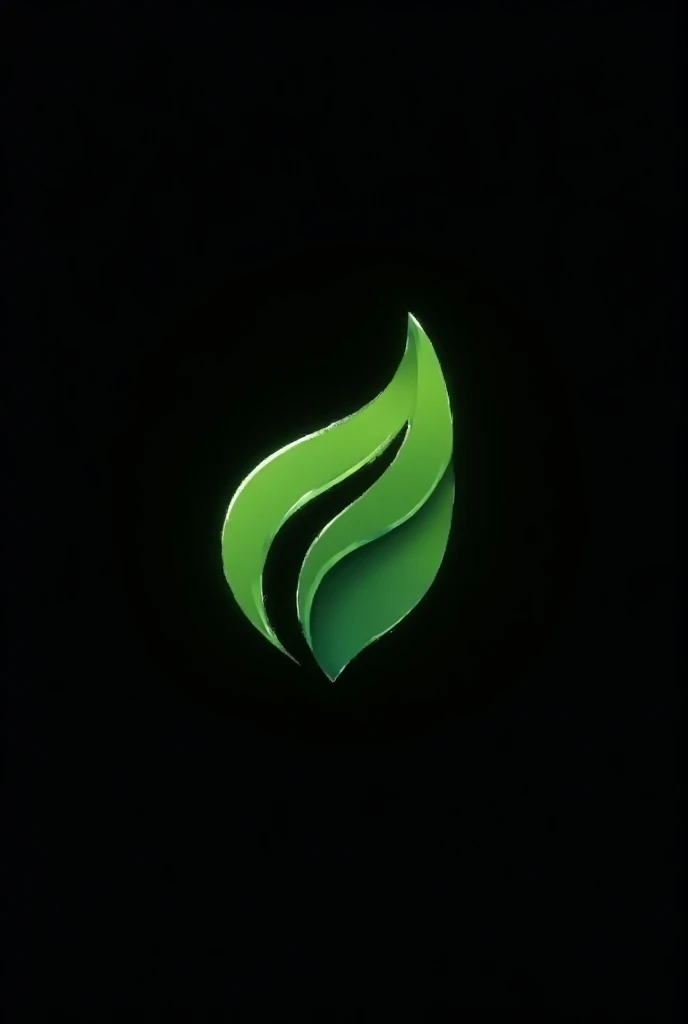 Create an elegant logo with a green blizzard that symbolizes health, And below is the word  "green box " on black background