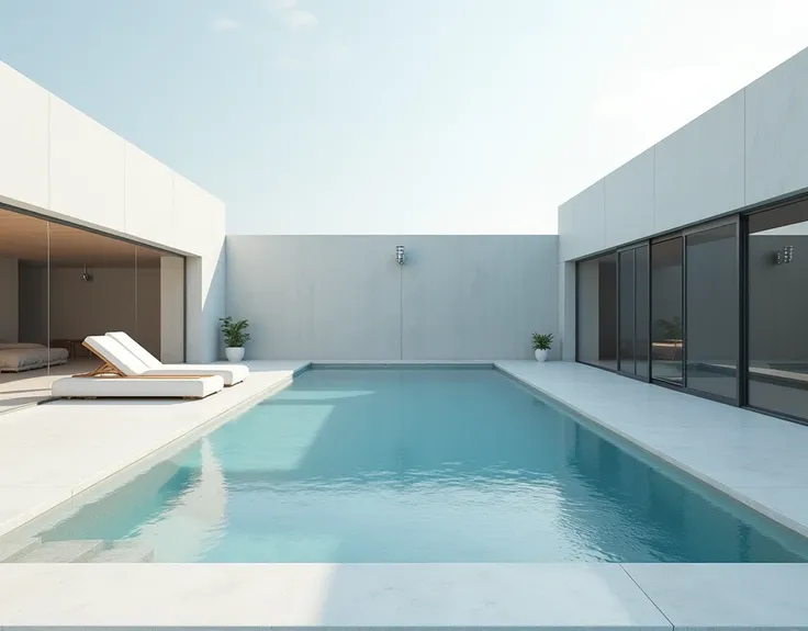 Modern swimming pool, no human