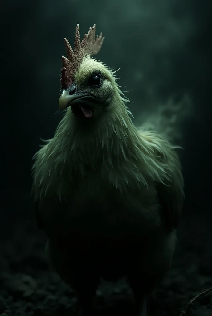 A hen that looks like the exorcist 
