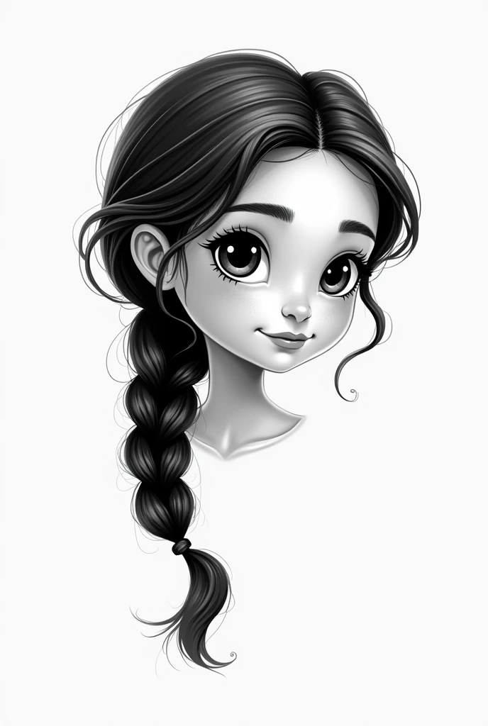  logo of a girl with a black and white braid, This image has to be animated  