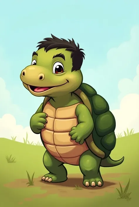 A cartoon of a turtle with the face of Gustavo Petro, president of Colombia 

