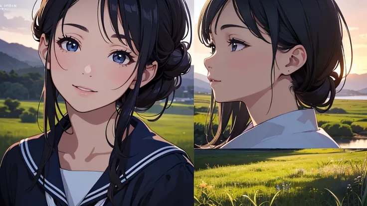 very cute ,Young, elementary school students,{1girl}, Alone, Hairstyle: low ponytail, Black Hair,(best quality,4K,8k, highres icon,masterpiece:1.2),ultra-detailed,(realistic,photorealistic,photo-realistic:1.999),anime,(masterpiece, best quality,ultra-detai...