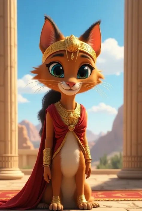 "Create a high-resolution Disney movie poster featuring Paw Deisy with her original design dressed as Athena from Greek mythology