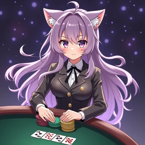 Poker、Cat girl、Kitaro、Poker Game、On the Cliff、XANAtrend、Event、AI Art、beautiful、 there is a sign sponsored by XANA、Event、AI Art、beautiful、universe、Metaverse、 cool、Nft 、Game、music、trend