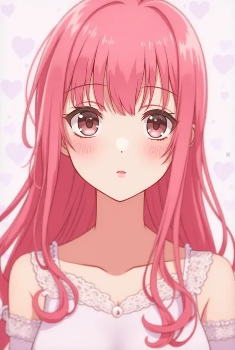  1 girl, Long Hair, frame, anime, , pink hair