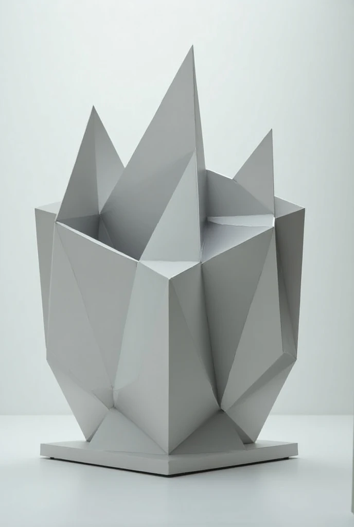  Create a cube of a space that has a façade that changes according to the viewing angle .  It uses folds at different levels so that the model has an appearance at one angle and a different one from another perspective.  This would represent the duality of...