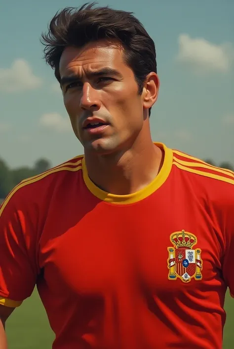 Gerd Mueller wearing a Spanish shirt 