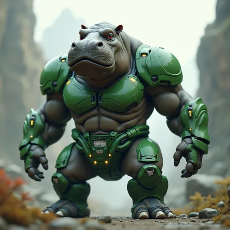 a hippo wears hulk suite