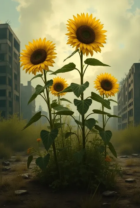 Sunflowers in the Chernobyl disaster, Theme of war or disaster 