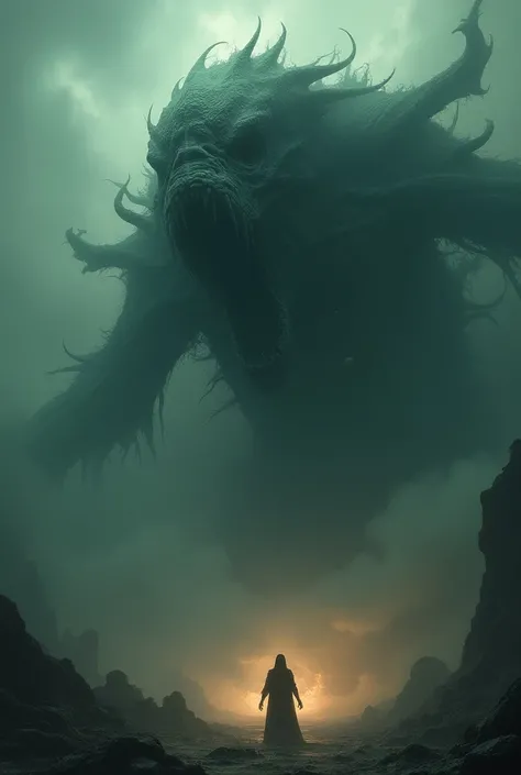 a massive, unspeakable eldritch horror entity, cthulu, rising into the heavens, malevolent and disturbing, awakening, ghostly, masterpiece, hyperdetailed, never-before-seen wonder, striking composition, dramatic lighting, surreal and otherworldly, twisted ...