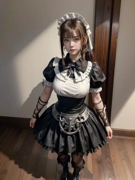 (masterpiece, best quality,  absurd:1.2), olnarberal ,  ponytail, maid head dress, maid,  dress, maid head dress, maid, armored ...