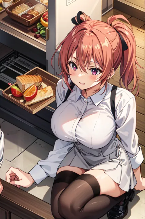 miniskirt, big breasts, ,erotic,  shokugeki no soma