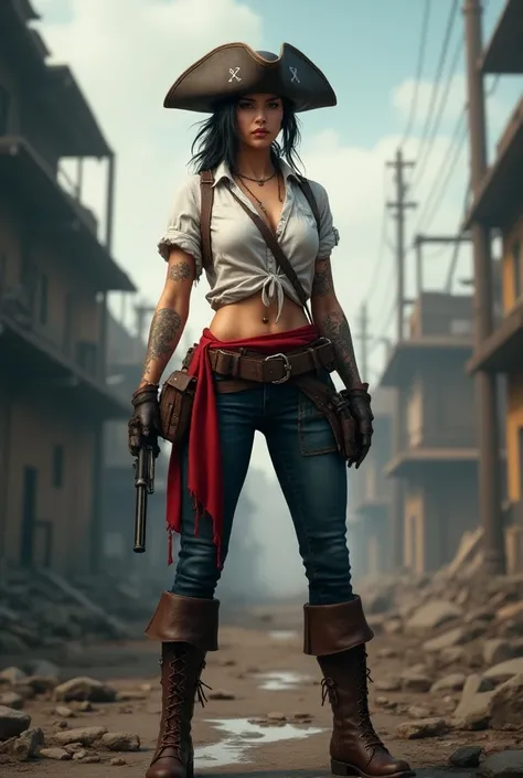 Woman dressed as a pirate in the PUBG mobile game
