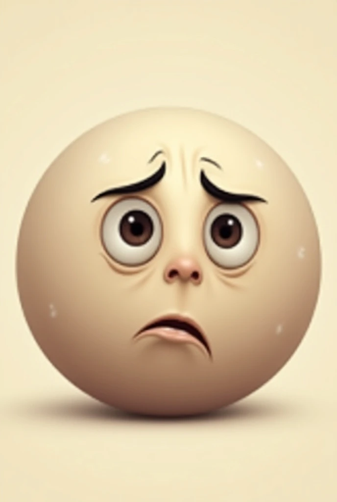 Whatsapp emoji with a sad and afraid round face