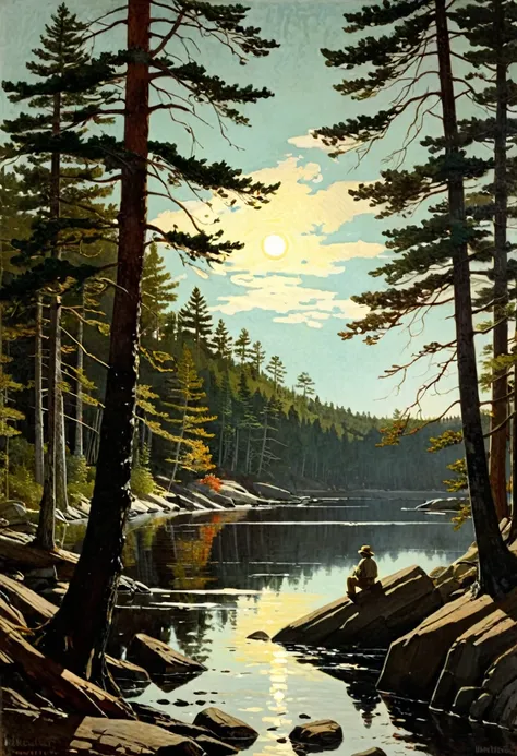 Tyndall Light in the Forest, by Winslow Homer.
best quality, masterpiece, intricate details, ultra-detailed