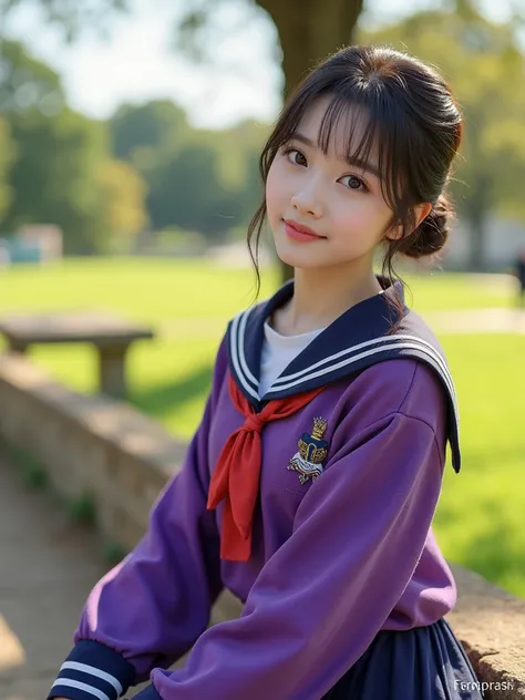  Please create an image of the girl in this photo when she turned 18。
The outfit is a sailor suit、Please use a live action image, not an anime style 。