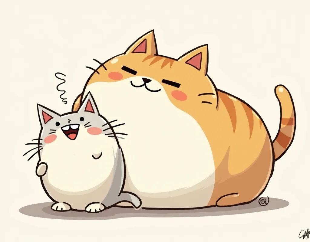 The Battle Cats, Cat in line art, Round Cat, Fat Cat, Charm, Deformed cat