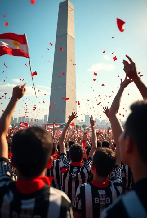 Botafogo fans celebrate at the Obelisk in Buenos Aires, Argentina
